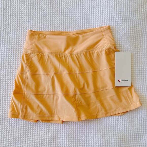 NWT♥️LULULEMON PACE RIVAL SUMMER GLOW SKIRT sz 2 LONG SUN-KISSED ORANGE SKORT - Picture 1 of 8
